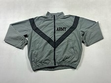 Army Physical Fitness Jacket Mens Medium PT Nylon Vented Blk Gray