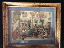  Framed Vintage Framed An Anton Pieck 3D Shadowbox Paper Art Street Village Scn