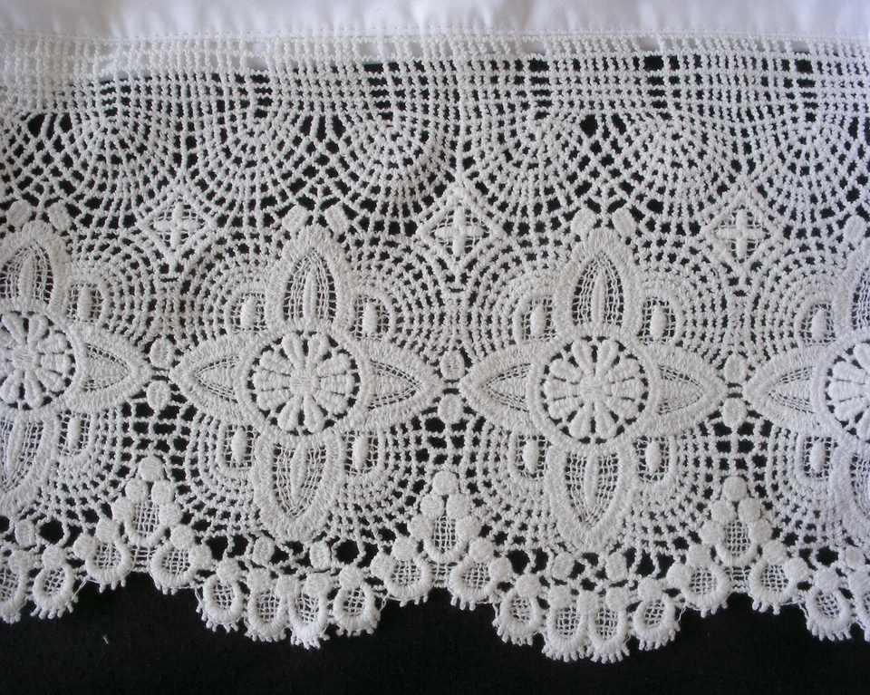 Nuevo par estándar de fundas de almohada de satén de algodón bordado blanco S3# Foto 2 de 4