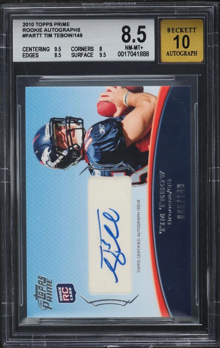 Tim Tebow Topps Prime Rookie Autographs #PARTT Base