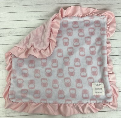 Carter's CHILD of MINE Pink White Security Blanket Lovey Owls Plush Minky Dot