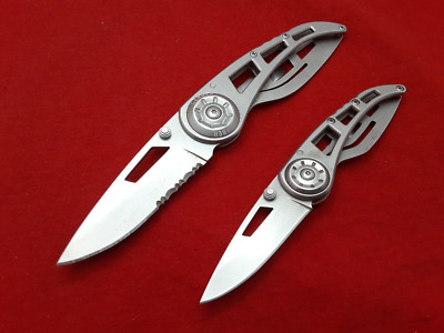 Lot of 2 Gerber Ripstop Folding Pocket Knife - Plain & Serrated