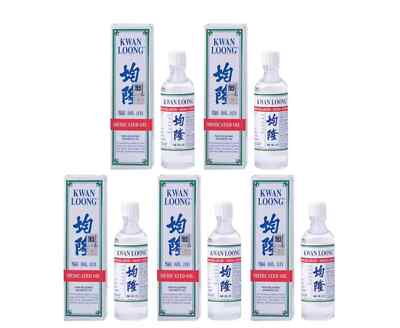 5X Kwan Loong Medicated Oil 15ml bottles with Menthol & Eucalyptus OiL (EXP2029)