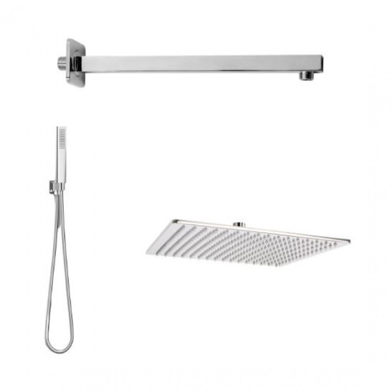 Colonne de douche carrée Seven Metaform chrome poli avec mitigeur et douchette