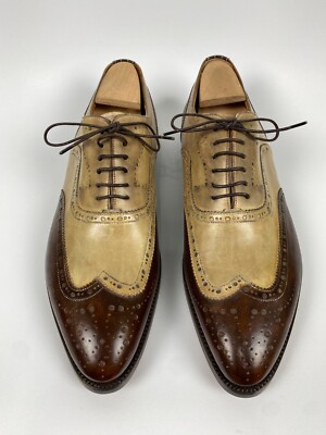 Santoni Hand Made Fatte A Mano Wingtip Leather Shoes EU7,5 | eBay