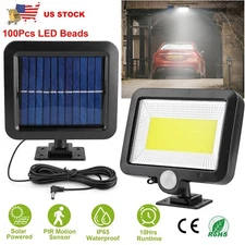 100 LED Solar Powered Light Motion Sensor Outdoor Garden Flood Light Waterproof
