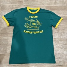 VINTAGE 1985 Camp Know Where LOGO SUPER THIN TSHIRT SIZE MENS MEDIUM M