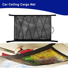 For Jeep Car SUV 2-Layers Roof Top Ceiling Cargo Net Pocket Mesh Bag Accessory
