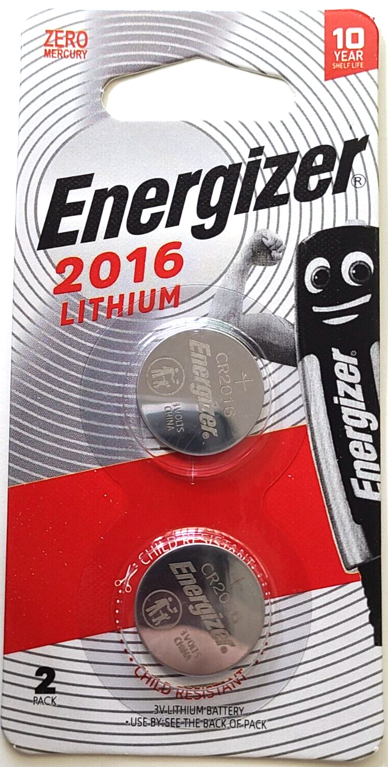 CR2016 ENERGIZER 2PK 3V ECR2016 Lithium Bat. (GREAT EXP 4/35) FREE SHIP