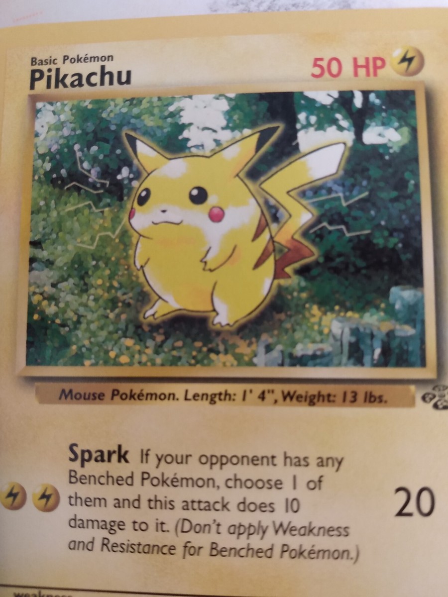 pikachu pokemon card 60 hp Vintage Pokemon Pikachu 50 HP 60/64 Card 1999 Wizards