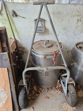 Melkkanne Milchkanne 160 L, Edelstahl, V2A, doppelwandig, mit Handwagen