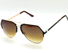 Men Women Sunglasses Retro Classic Round Brown Lens Gold Frame Designer Fashion