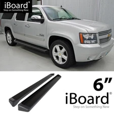 Running Board Step 6in Aluminum Black Fit Chevy Suburban GMC Yukon XL 05-20
