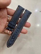 20mm/18mm Padded Blue Genuine OSTRICH Leg LEATHER SKIN WATCH STRAP BAND