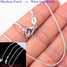 Solid 925 Sterling Silver Tarnish-Free 16"  38" 1.2mm Thin Snake Chain Necklace