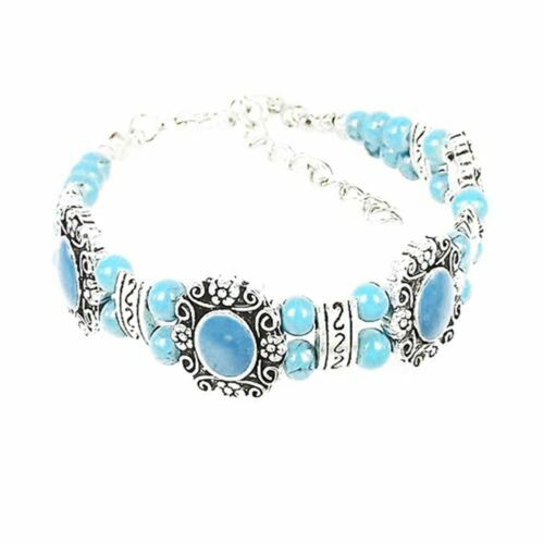 Bracelet Turquoise reconstituée Ovale Argent 925 Ref. 18814