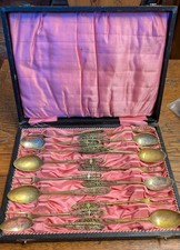 antik Jugendstil Besteck Löffel Gabel Filiogran Schatulle vintage Alpacca