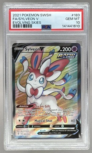 141441610 Sylveon V 2021 Pokemon Sword & Shield Evolving Skies #183 PSA 10