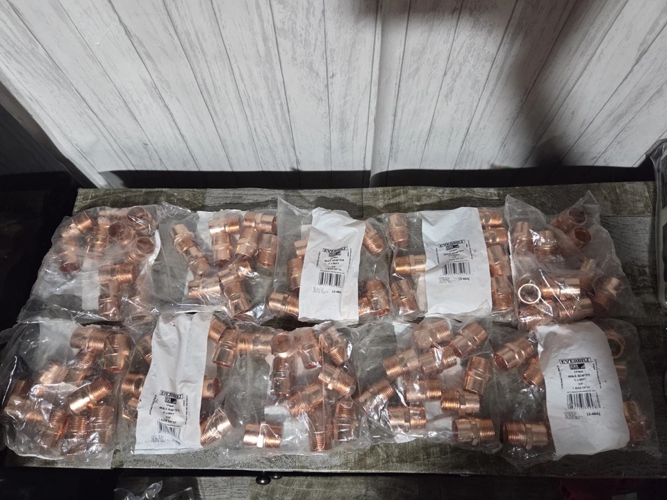 10 Packs EVERBILT CP604 3/4" C (SWEAT) × 3/4" MIPT (THREADED) COPPER SOLDER - Image 3 of 4