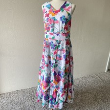 Jessica Howard Dress Womens 12 Colorful Floral Cottagecore Sleeveless Midi