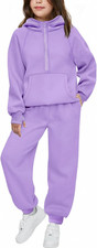 Girls 2 Piece Outfits Sweatsuit Half Zip Sweatshirt and Sweatpants Fall Winter