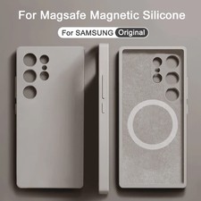 Magnetic Liquid Silicone Phone Case Compatible with Samsung S25 S24 A55 A35