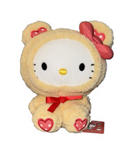 Round 1 Sanrio Hello Kitty Yellow Teddy Bear Suit Costume Hearts 6.7 Plush