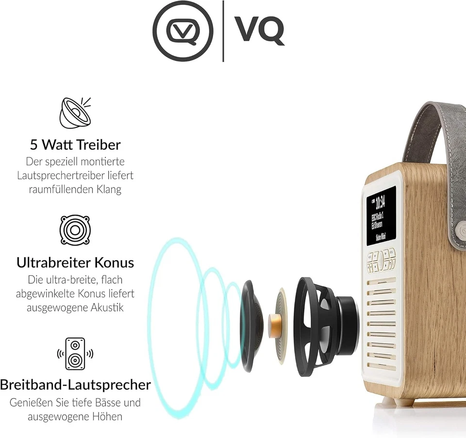 Tragbares DAB Radio mit Bluetooth-Lautsprecherein, DAB+Radio Alarm Wecker - Bild 3 von 4