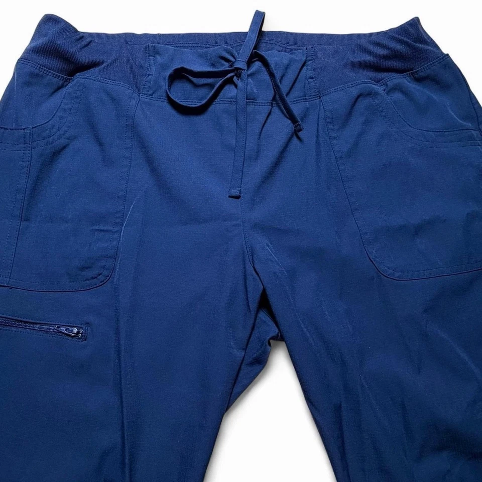 Women’s Navy Scrub Joggers XL Petite Nursing Medical Work Pants - Image 4 of 4