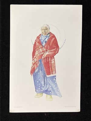 Benjamin Harjo Jr. Limited Edition Print  He Dogs Wife  11/100 Vintage 