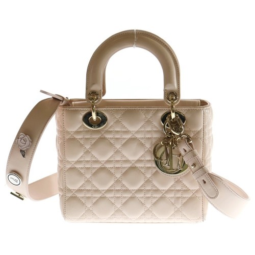 Christian Dior Lady MyABCDior Cannage Small 2-way Bag Handbag Baby Pink Used bee