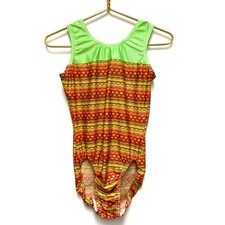 Jam Wear Leos Gymnastics Dance Leotard Adult Large Lime Green Red Jamwear