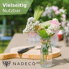 32x Glasflaschen Mini Vasen Deko Hochzeit Vintage Tischdeko Blumen DIY Glas