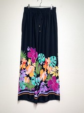 Joseph Ribkoff Floral Wide Leg Pants S Tropical Stretch Waist Pockets