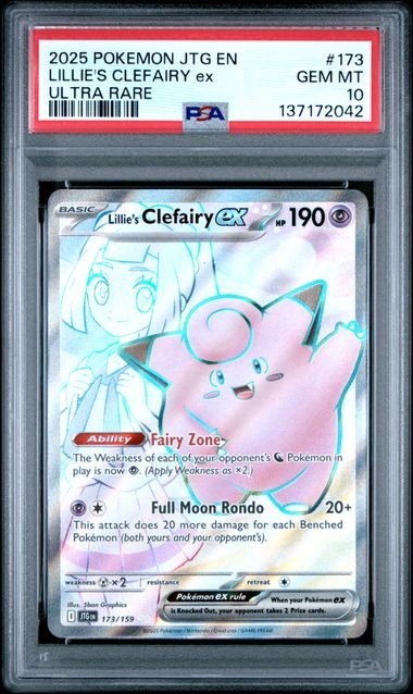 POKEMON TCG - JOURNEY TOGETHER - LILLIE'S CLEFAIRY EX 173/159 - PSA 10