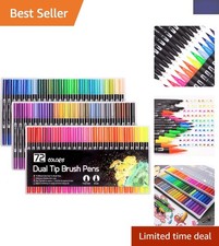 72-Color Dual Tip Felt Pens - Perfect for Drawing, Doodling, & Calligraphy