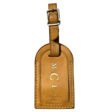 Authentic Louis Vuitton Luggage Name Tag Vachetta Leather Bag Vintage France