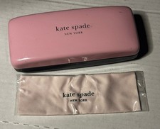 NEW KATE SPADE PINK GREEN LARGE AUTHENTIC SUNGLASSES EYEGLASSES CASE W/CLOTH