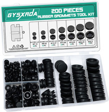 Rubber Grommet Kit 200 Pack - 7 Sizes Firewall Rubber Hole Plugs Rubber Grommets