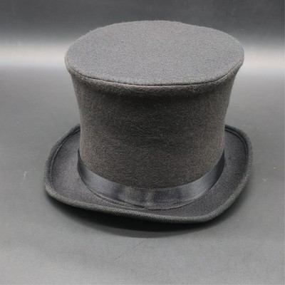 Black Felt Top Hat Victorian Steampunk Mad Hatter Slash Rock Cosplay Costume USA