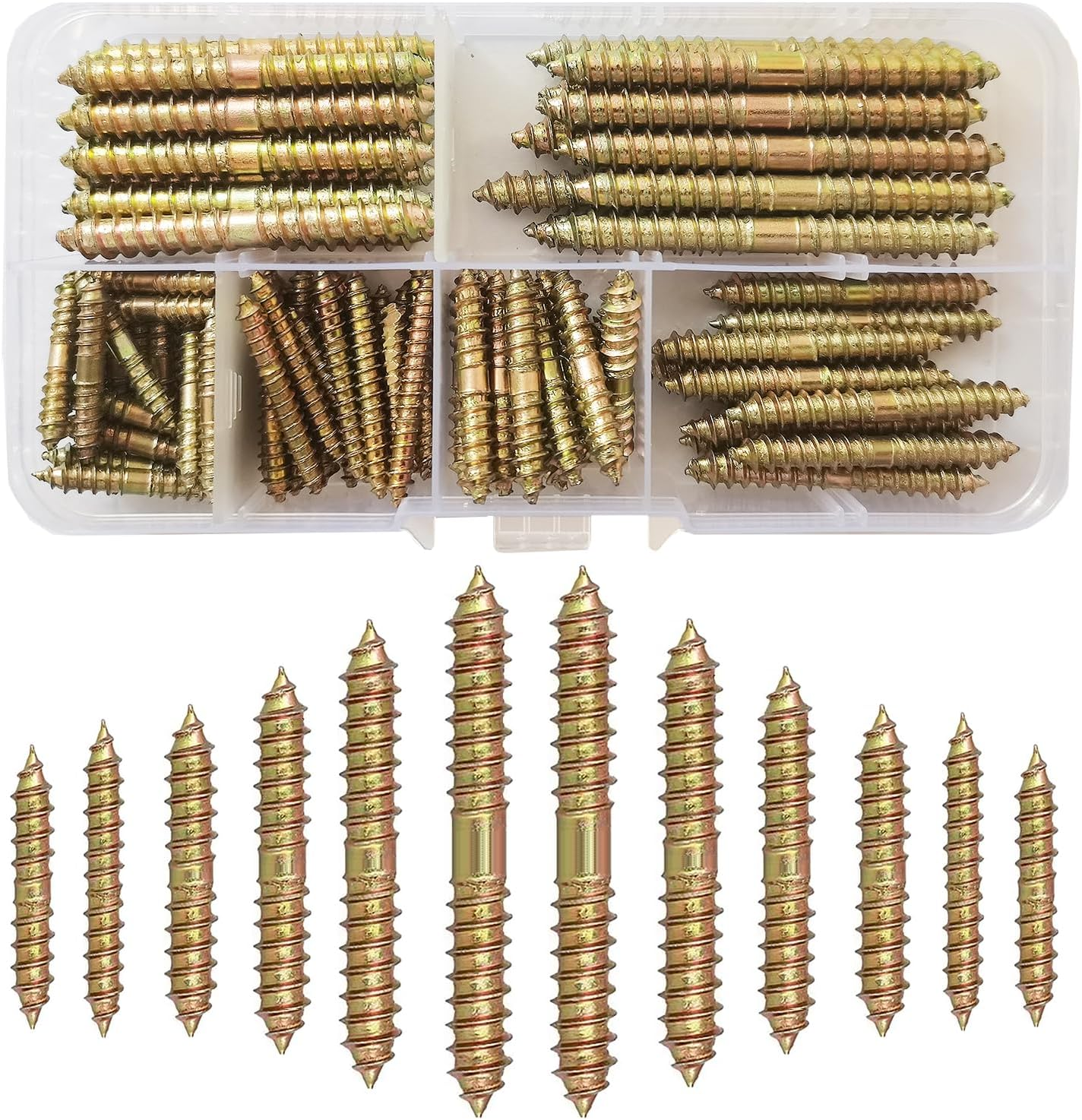 84 Pcs M4 M5 M6 Double Sided Screws,Galvanized Dowel Screw Self-Tapping Double E