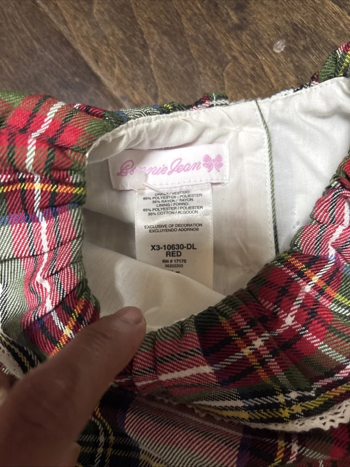 Vestido de vacaciones a cuadros escoceses escoceses de tartán talla Bonnie Jean Patty para niñas 5 Foto 4 de 4