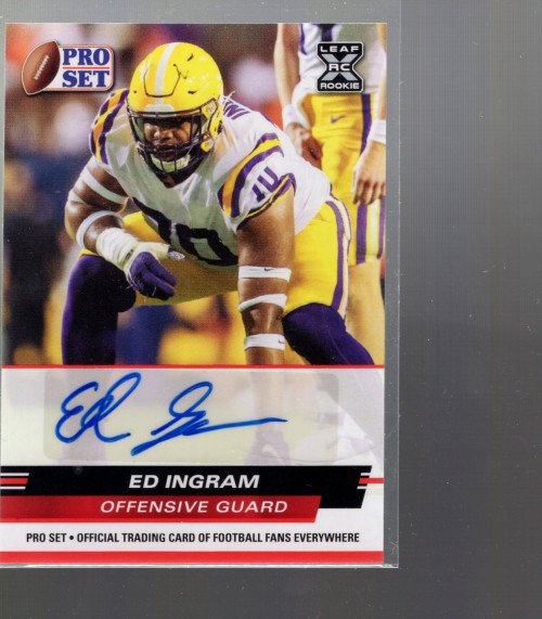 2022 Leaf Pro Set Draft Prospects Autographs Red #PSAEI1 Ed Ingram Auto - NM-MT