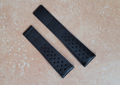 New FC6356 TAG Heuer Mens Monaco CAW211P McQueen Black Leather Watch Strap Band