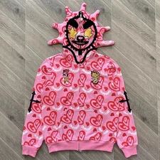 Glo Gang Worldwide I Heart Glo Full Zip Hoodie (Pink) Men's Quality Streetwear