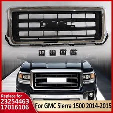 Front Upper Bumper Grille SLT Style Fits GMC Sierra 1500 2014-2015 Chrome+Matte