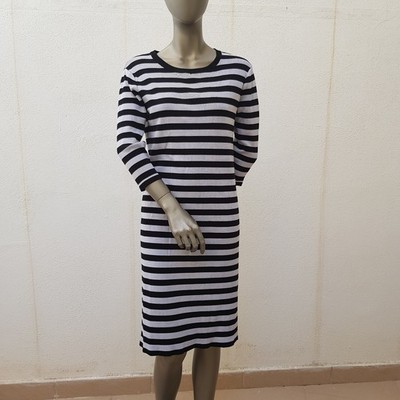 Maritimes Kleid von Madness, M, schwarz, grau gestreift