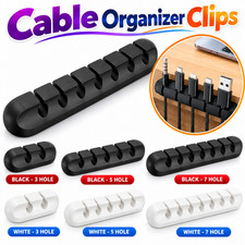 Adhesive Cable Clips Cord Holder Organizer Desktop Charging USB Cable 3/5/7 Hole