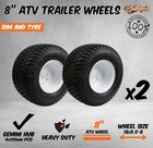 8" Atv Rim & Tyre Wheel Set 4 Stud 18x9.5-8" 470kg Quad Bike Mower Trailer Farm