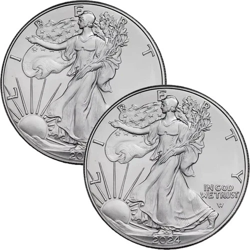 Lot of 2 - 2024 $1 American Silver Eagles 1 oz GEM BU **Sigma Verified**
